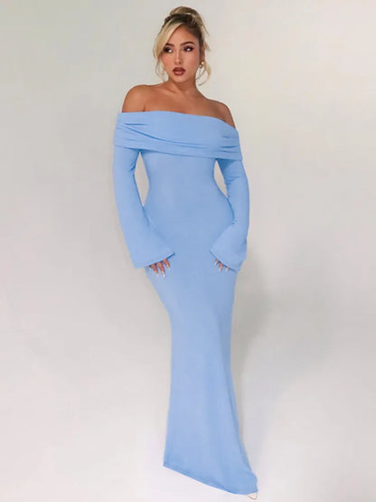 Eternal Allure Backless Off-Shoulder Maxi Dress