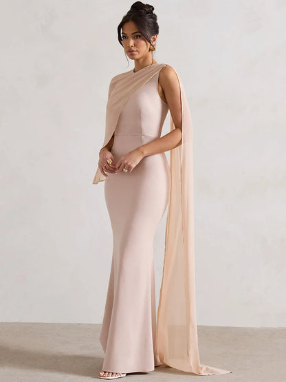 Mystic Grace Cloak Sleeve Maxi Dress