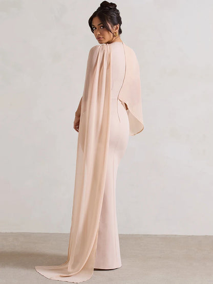 Mystic Grace Cloak Sleeve Maxi Dress