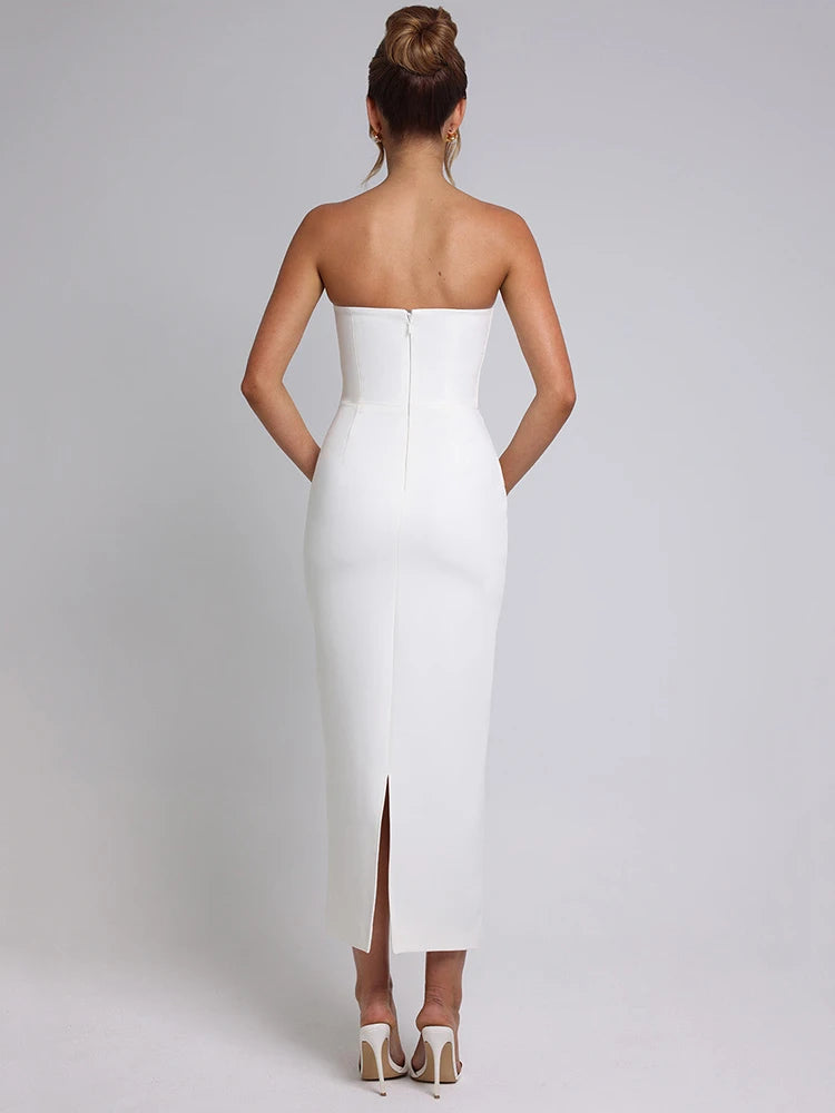 Glam Strapless Backless Sexy Maxi Dress