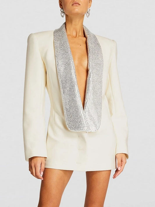 Diamond Dazzle V-Neck Blazers Gown