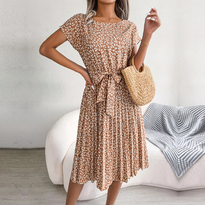 Elegância sem esforço – Vestido chique floral em linha A