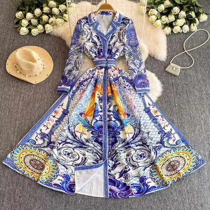 Vestido midi floral de pasarela