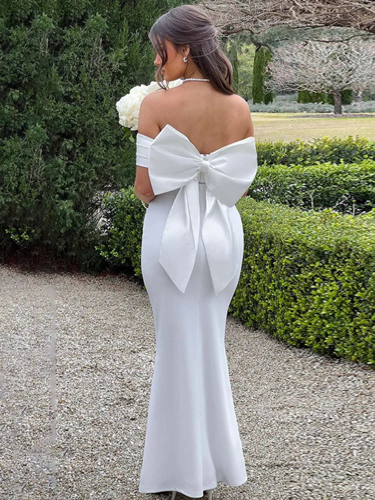 Satin Bow-Back Maxi Dress