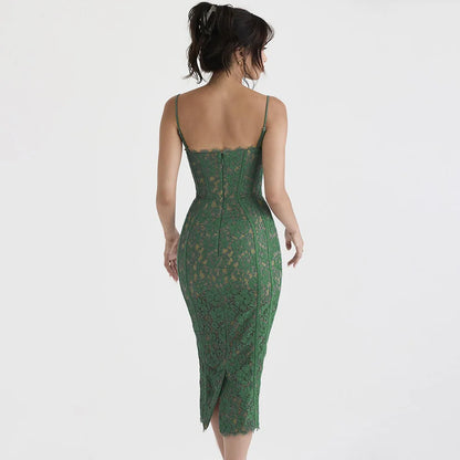 Verdant Lace Elegance Gown