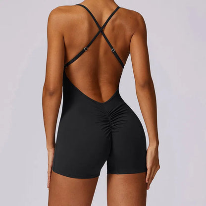 FitFlex Cross-Back Scrunch Jumpsuit