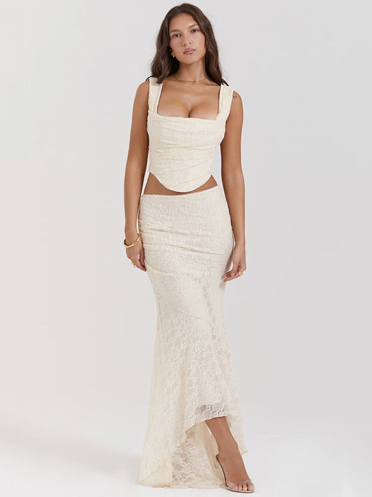 Lace Two Piece Skirt Set