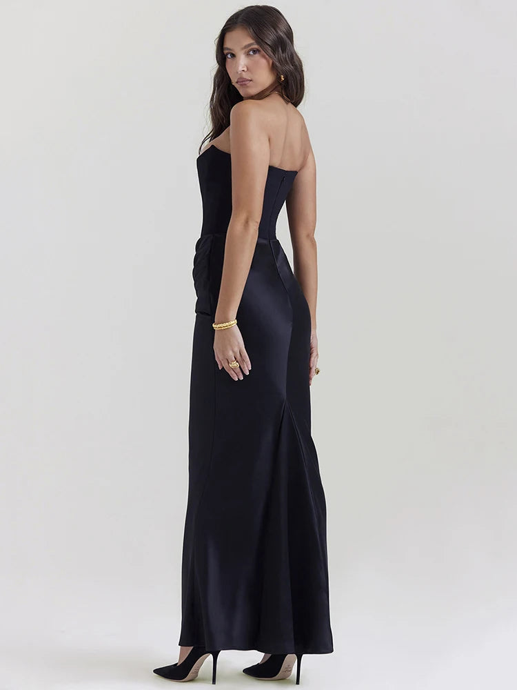 Midnight Seduction Strapless Maxi Dress