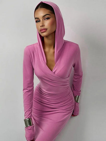 Serene Vibes Hooded Maxi Dress