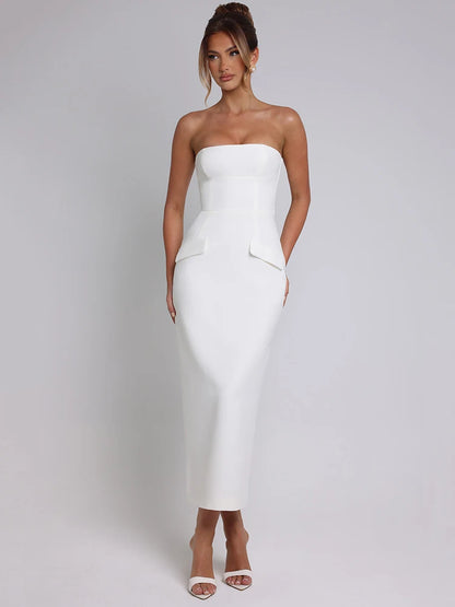 Glam Strapless Backless Sexy Maxi Dress