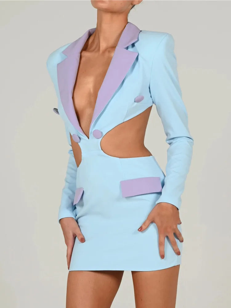 Vestido Blazer Sem Costas Oco