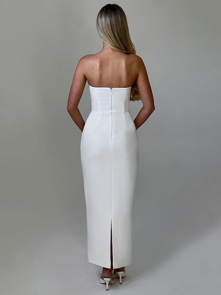 Glam Strapless Backless Sexy Maxi Dress