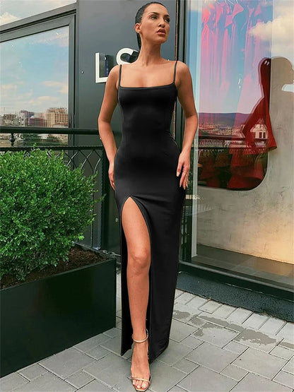 Sleek & Sultry: Spaghetti Strap Bodycon Sheath Dress