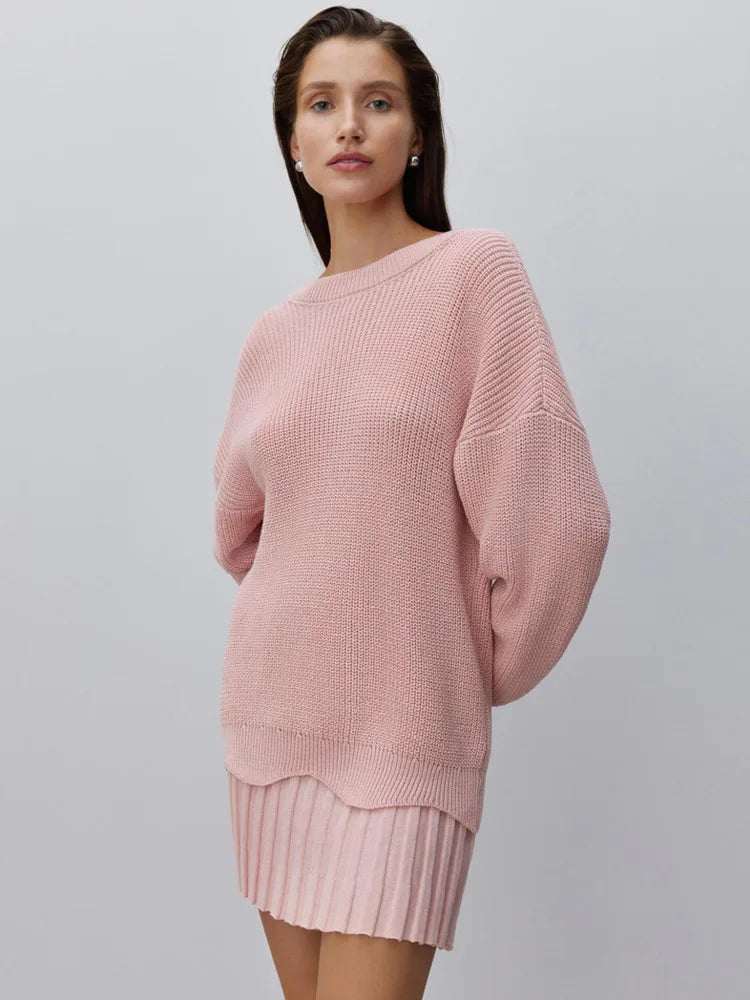 Cozy Glam Backless Knit Two-Piece Set