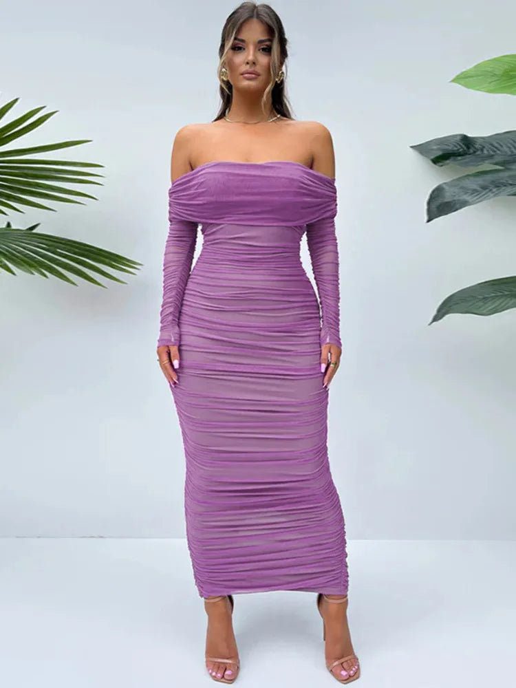 Vestido Maxi Off-Shoulder Sirena