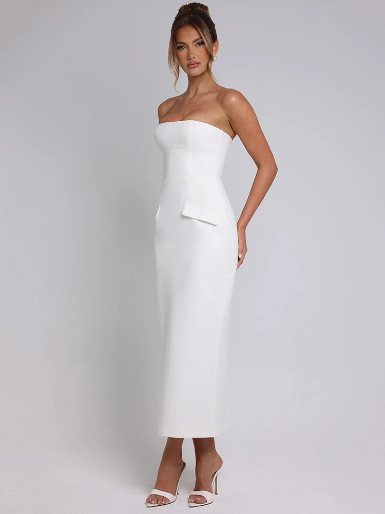 Glam Strapless Backless Sexy Maxi Dress